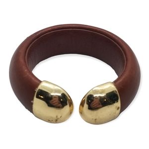 VINTAGE BROWN LEATHER CUFF BRACELET